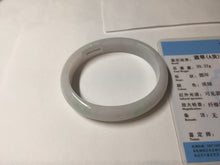 Load image into Gallery viewer, 52mm certified type A 100% Natural sunny green/white/purple oval jadeite jade bangle BK117-0281