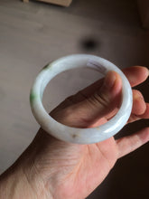 Load image into Gallery viewer, 57.8mm certified 100% natural sunny green/white jadeite jade bangle BF42-1471