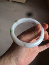 Load image into Gallery viewer, 57.8mm certified 100% natural sunny green/white jadeite jade bangle BF42-1471