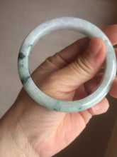 Load image into Gallery viewer, Shopify only 55.3mm Type A 100% Natural light green flying flowers Jadeite Jade bangle E152-2440