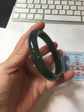 Load image into Gallery viewer, 61mm Certified 100% Natural dark Green/Gray/Black Nephrite Bangle HF137-8883