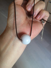 Load image into Gallery viewer, Type A 100% Natural white/light purple drum shape Jadeite Jade bead/pendant BF95