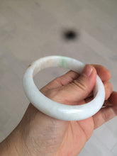 Load image into Gallery viewer, 57.8mm certified 100% natural sunny green/white jadeite jade bangle BF42-1471