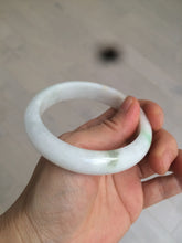 Load image into Gallery viewer, 57.8mm certified 100% natural sunny green/white jadeite jade bangle BF42-1471