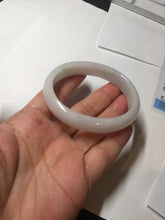 Load image into Gallery viewer, 52mm certified type A 100% Natural sunny green/white/purple oval jadeite jade bangle BK117-0281