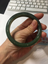 Load image into Gallery viewer, 61mm Certified 100% Natural dark Green/Gray/Black Nephrite Bangle HF137-8883