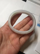 Load image into Gallery viewer, 52mm certified type A 100% Natural sunny green/white/purple oval jadeite jade bangle BK117-0281