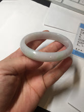 Load image into Gallery viewer, 52mm certified type A 100% Natural sunny green/white/purple oval jadeite jade bangle BK117-0281