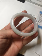 Load image into Gallery viewer, 52mm certified type A 100% Natural sunny green/white/purple oval jadeite jade bangle BK117-0281