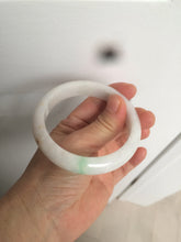 Load image into Gallery viewer, 57.8mm certified 100% natural sunny green/white jadeite jade bangle BF42-1471