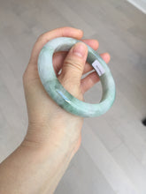 Load image into Gallery viewer, 61.5 mm certified type A 100% Natural oily light green/white/purple chubby Jadeite Jade bangle BM17-2786