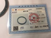 Load image into Gallery viewer, 56.2mm Certified Type A 100% Natural dark green/gray/black Guatemala slim round cut Jadeite bangle PJ84-0653