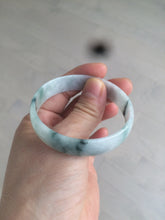 Load image into Gallery viewer, 52.5mm certified type A 100% Natural green/white with green floating flowers jadeite jade bangle AT94-0777