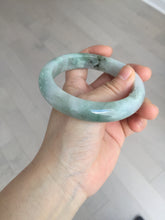 Load image into Gallery viewer, 61.5 mm certified type A 100% Natural oily light green/white/purple chubby Jadeite Jade bangle BM17-2786