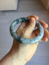 Load image into Gallery viewer, 60mm Certified Type A 100% Natural dark green/purple/gray Snowy Pine Mountain Jadeite Jade bangle PE113-1218