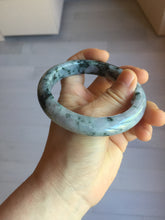 Load image into Gallery viewer, 60mm Certified Type A 100% Natural dark green/purple/gray Snowy Pine Mountain Jadeite Jade bangle PE113-1218