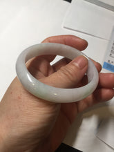 Load image into Gallery viewer, 52mm certified type A 100% Natural sunny green/white/purple oval jadeite jade bangle BK117-0281