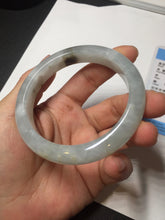 Load image into Gallery viewer, 56.5mm 100% natural type A icy watery light green/brown/black seaweed jadeite jade bangle Q139-5250