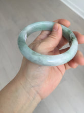 Load image into Gallery viewer, 61.5 mm certified type A 100% Natural oily light green/white/purple chubby Jadeite Jade bangle BM17-2786