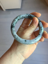 Load image into Gallery viewer, 60mm Certified Type A 100% Natural dark green/purple/gray Snowy Pine Mountain Jadeite Jade bangle PE113-1218