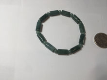 Load image into Gallery viewer, Size 50-58mm 100% Natural Type A Dark Green Blue Guatemala Jadeite Jade Cylinder & Round Bead Bracelet Group BS169