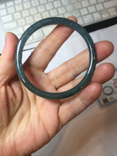 Load image into Gallery viewer, 56.2mm Certified Type A 100% Natural dark green/gray/black Guatemala slim round cut Jadeite bangle PJ84-0653