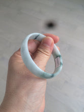 Load image into Gallery viewer, 52.5mm certified type A 100% Natural green/white with green floating flowers jadeite jade bangle AT94-0777