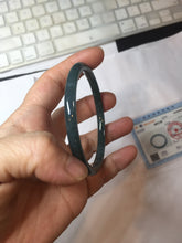 Load image into Gallery viewer, 56.2mm Certified Type A 100% Natural dark green/gray/black Guatemala slim round cut Jadeite bangle PJ84-0653