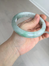 Load image into Gallery viewer, 61.5 mm certified type A 100% Natural oily light green/white/purple chubby Jadeite Jade bangle BM17-2786