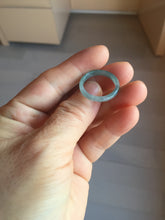 Load image into Gallery viewer, 17.9mm size 7 3/4 100% natural type A icy watery green/blue/purple slim style Guatemala slim jadeite jade band ring group PA217