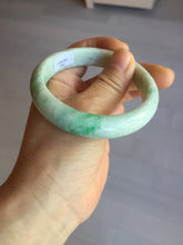 Load image into Gallery viewer, 56 mm Certified type A 100% Natural sunny green/white Jadeite bangle AY84-3462