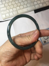 Load image into Gallery viewer, 56.2mm Certified Type A 100% Natural dark green/gray/black Guatemala slim round cut Jadeite bangle PJ84-0653
