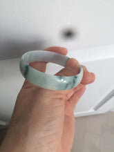 Load image into Gallery viewer, 52.5mm certified type A 100% Natural green/white with green floating flowers jadeite jade bangle AT94-0777