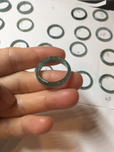 Load image into Gallery viewer, 18.5mm size 8 1/2 100% natural type A icy watery green/blue slim style Guatemala jadeite jade band ring group PE79