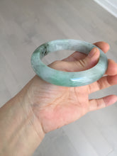 Load image into Gallery viewer, 61.5 mm certified type A 100% Natural oily light green/white/purple chubby Jadeite Jade bangle BM17-2786