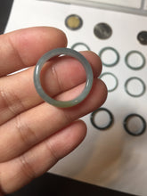 Load image into Gallery viewer, 18.1mm size 8 100% natural type A icy watery green/blue slim style Guatemala jadeite jade band ring group BP75