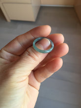 Load image into Gallery viewer, 17.9mm size 7 3/4 100% natural type A icy watery green/blue slim style Guatemala jadeite jade band ring group PE82