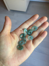 Load image into Gallery viewer, 15mm Type A 100% Natural Icy Watery Light Green Dark Green Gray Guatemala Jadeite Jade Oval Safety Guardian Pendant PE112