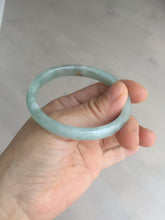 Load image into Gallery viewer, 50.5mm certified Type A 100% Natural icy watery light green red oval Jadeite Jade bangle BQ6-3800