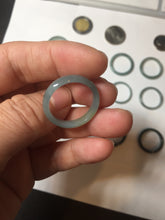Load image into Gallery viewer, 18.1mm size 8 100% natural type A icy watery green/blue slim style Guatemala jadeite jade band ring group BP75