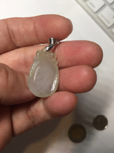 Load image into Gallery viewer, 100% Natural type A icy watery light green/clear Jadeite Jade seashell (福贝) pendant F149