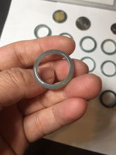 Load image into Gallery viewer, 18.1mm size 8 100% natural type A icy watery green/blue slim style Guatemala jadeite jade band ring group BP75