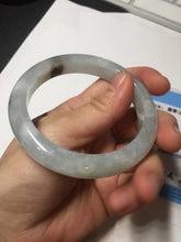 Load image into Gallery viewer, 56.5mm 100% natural type A icy watery light green/brown/black seaweed jadeite jade bangle Q139-5250