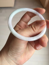 Load image into Gallery viewer, 58mm certified 100% natural type A light green/purple/white slim round cut jadeite jade bangle BN50-3117