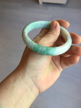 Load image into Gallery viewer, 58.5mm Certified type A 100% Natural sunny green/white Jadeite bangle AY86-3473