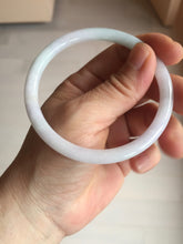Load image into Gallery viewer, 58mm certified 100% natural type A light green/purple/white slim round cut jadeite jade bangle BN50-3117