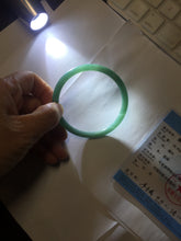 Load image into Gallery viewer, 56.5mm Certified Type A 100% Natura dark blue/green/gray/black Guatemala slim round cut Jadeite bangle PJ98-2453