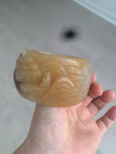 Load image into Gallery viewer, 54mm certified 100% natural yellow orange purple Quartzite (Shetaicui jade) carved people and landscape Zen bangle XY59-0001