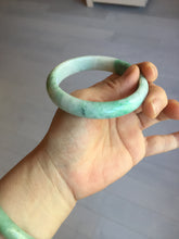 Load image into Gallery viewer, 58.5mm Certified type A 100% Natural sunny green/white Jadeite bangle AY86-3473
