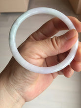 Load image into Gallery viewer, 58mm certified 100% natural type A light green/purple/white slim round cut jadeite jade bangle BN50-3117